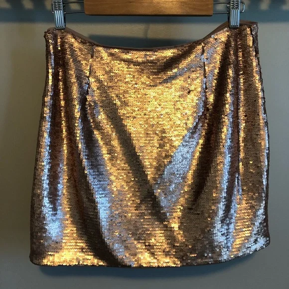 Crew Skirts Jcrew Rose Gold Sequin Mini Skirt Size Nwt